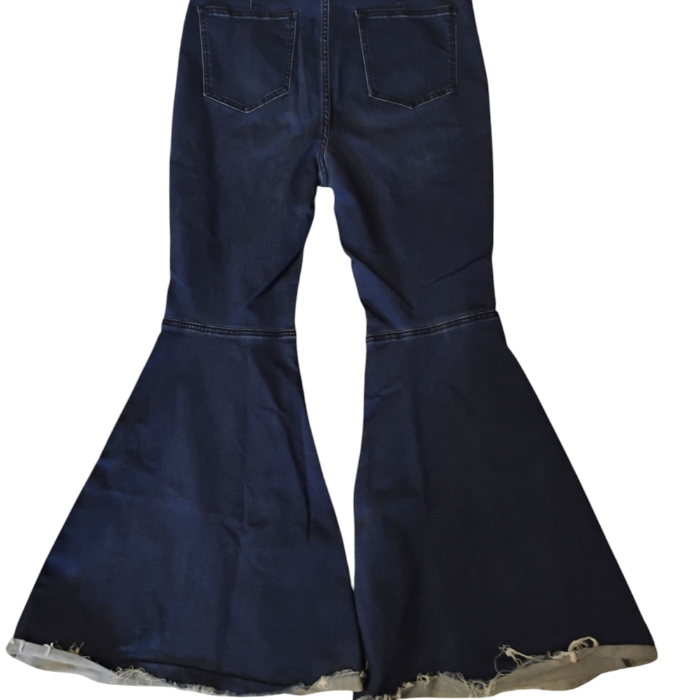 We The Free By Free People Dark Blue Flare Jeans Size 33